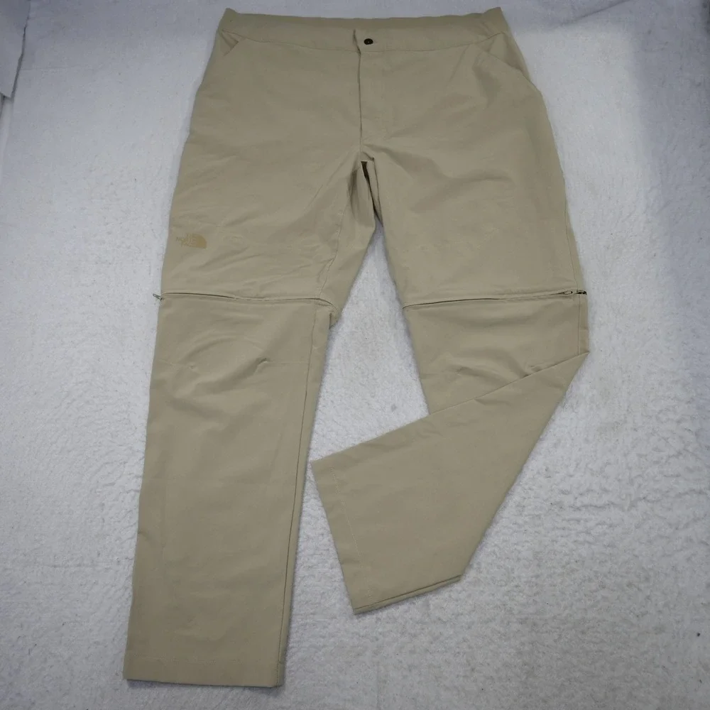 The North Face Convertible Pants Mens 38x32 Regular Tan Zip Off Hiking Outdoor